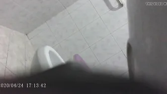 Sneaky Peek - Secretly Watching Hot Blonde Girl in Public Restrooms