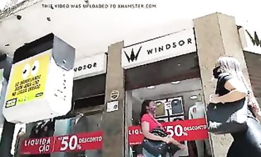 Candid Latina in Glossy Trousers Showcases Her Jiggly Big Ass