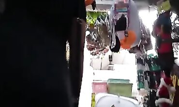 Candid Latina with Big Ass at the Store