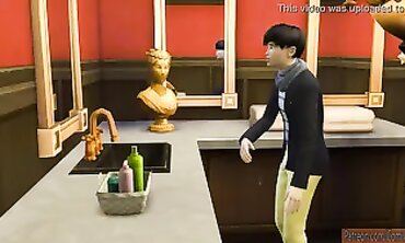 Korean MILF Mom Tempts Son and His Boyfriend During Sleepover