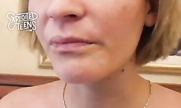 Deaf Teen Blonde's First Time POV Casting