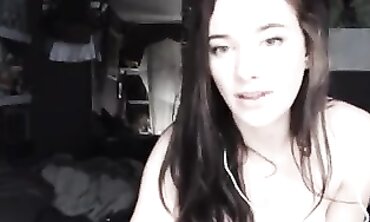 Stunning 19-Year-Old Brunette in Lingerie Webcam Tease