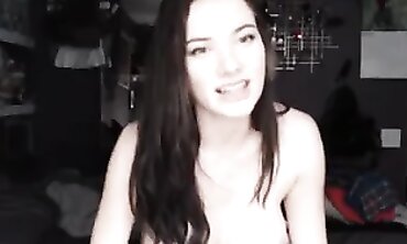 Stunning 19-Year-Old Brunette in Lingerie Webcam Tease