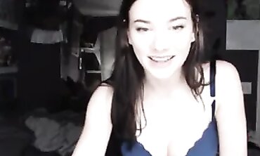 Stunning 19-Year-Old Brunette in Lingerie Webcam Tease