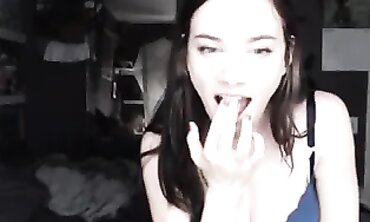 Stunning 19-Year-Old Brunette in Lingerie Webcam Tease