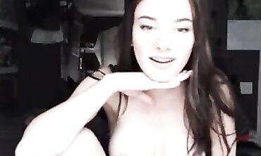 Stunning 19-Year-Old Brunette in Lingerie Webcam Tease