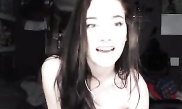 Stunning 19-Year-Old Brunette in Lingerie Webcam Tease
