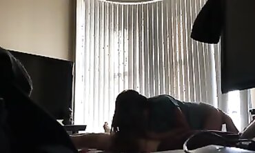 Petite Asian Bae Rides Hard on Homemade Wood