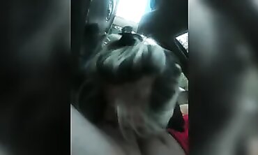 Blonde MILF Escort Gags and Swallows Big Cock in Car