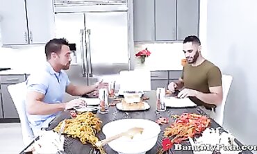 Thanksgiving Taboo: Stepson and Stepmom Threesome