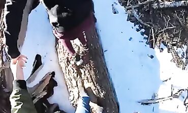 Asian BWC MILF Creampie In The Snow Forest