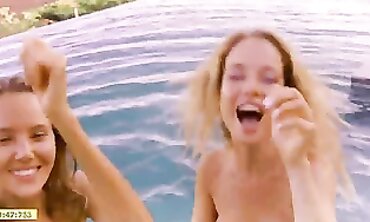 Funny Russian Blonde Babe Gets Grabbed in Softcore Scene
