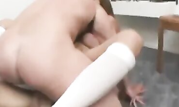 Amateur Brunette Takes Two Big Dicks in Homemade DP Threesome