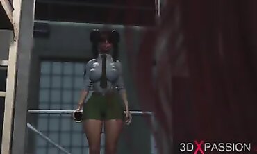 Harley Quinn Rough Anal Sex with Prison Warden