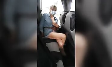 Blonde MILF Masturbates and Climaxes on a Public Bus