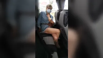 Blonde MILF Masturbates and Climaxes on a Public Bus