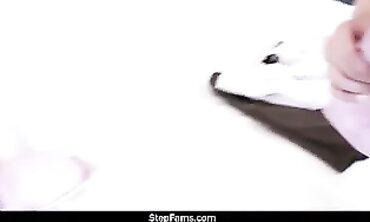 Bae Crimson Haired With Eye mask Restrain bondage Has a Revved On three way