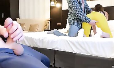 Amateur Fiancee Takes Blowjob While Cuckold Husband Watches