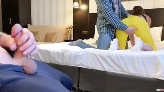 Amateur Fiancee Takes Blowjob While Cuckold Husband Watches
