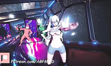 RWBY MMD: Weiss Schnee Anal Threesome Dance