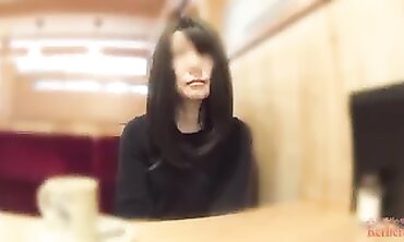 Cheating fiance took off her g-string into the cafe