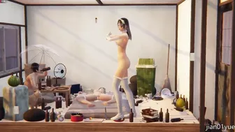 AI少女：事后凌乱房间的极乐净土裸舞
