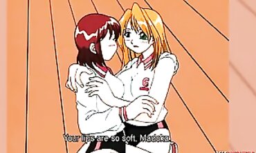 Uncensored Anime: Blonde Lesbian Friend Licks Her Inexperienced BFF's Pussy