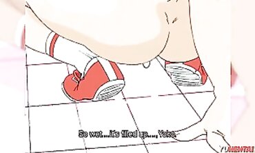 Uncensored Anime: Blonde Lesbian Friend Licks Her Inexperienced BFF's Pussy