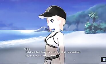 Eliza H-Clamp in Cute Swimsuit Gets Creampie at the Beach