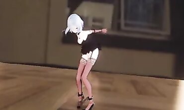 POV MMD Miku Cosplay Toes Job