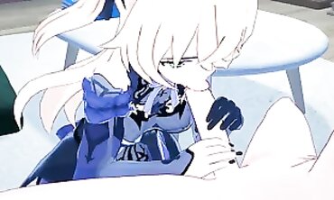Fischl Cosplay Offers Blowjob Then Gets Creampie