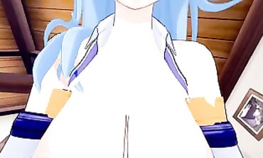 Koikatsu: Страстный секс с Акуей из Konosuba (3D анимация)