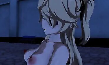 Fischl Genshin Impact 3D Animated Blowjob and Creampie