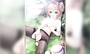 Busty Brunette Lesbian Hentai Compilation