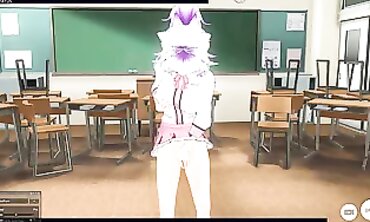 3D Anime college girl Gets Rough Sex and Creampie