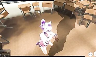 3D Anime college girl Gets Rough Sex and Creampie