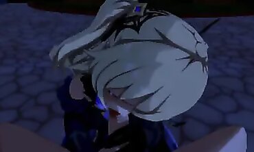 Fischl Genshin 3D Anime: Outdoor Blowjob