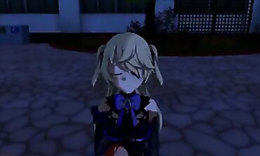Fischl Genshin 3D Anime: Outdoor Blowjob