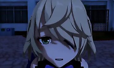 Fischl Genshin 3D Anime: Outdoor Blowjob