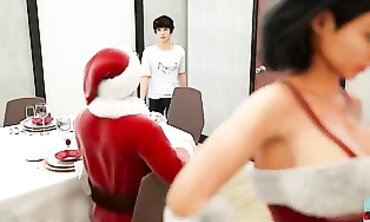 POV: Naughty MILF Mommy's Christmas Dream with Stepdaughter