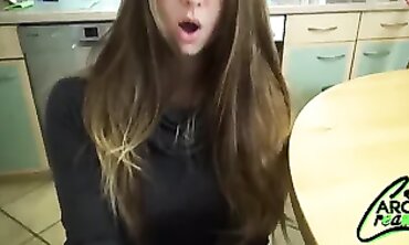 Hot Couple Makes Passionate Sex On Kitchen Table - German Amateur