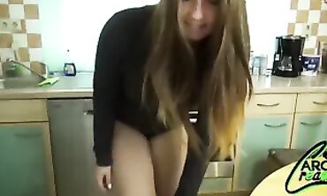 Hot Couple Makes Passionate Sex On Kitchen Table - German Amateur