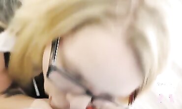 Pregnant Blonde Office Bimbo Gets a Raw Creampie