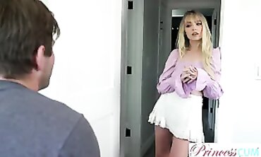 Petite Blonde Step-Sis Offers Tits for Credit Card