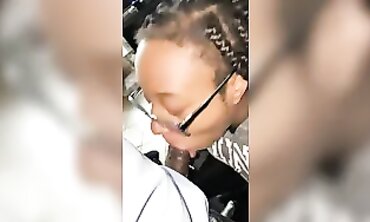POV Ebony Teen Blowjob With Deepthroat And Creampie