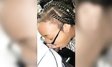 POV Ebony Teen Blowjob With Deepthroat And Creampie