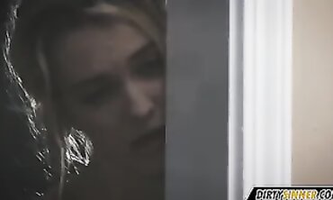 Blonde Babysitter Spies on Lovers Romping