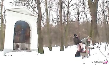 Curvy Nylon Clad Mature Woman Seduced by Stepbro for Outdoor Hardcore Sex