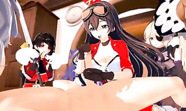 Genshin Impact 3D Hentai: Ahegao Aura Big Tits Gangbang