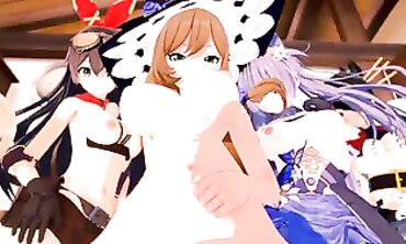 Genshin Impact 3D Hentai: Ahegao Aura Big Tits Gangbang